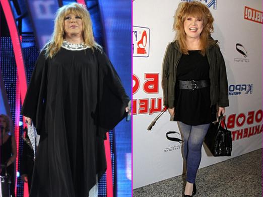 Quão fino era Alla Pugacheva?